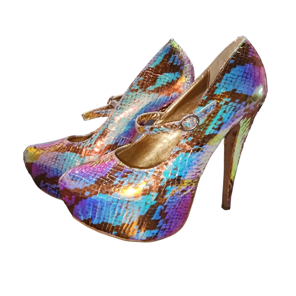 Mona Mia Collection Snakeskin Mermaid Stilettos